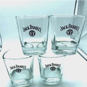 JACK DANIELS Old No.‎ 7 Whiskey Glass TUMBLER Set of 4 , 3.5"T